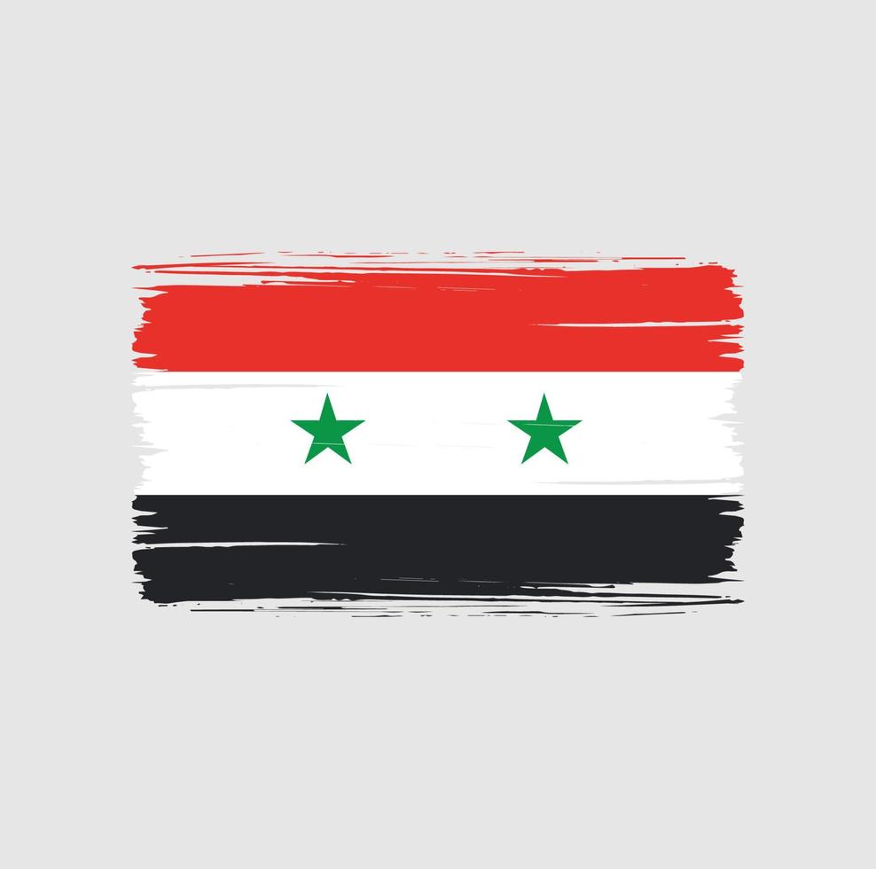 Syria Flag Brush Strokes. National Flag vector