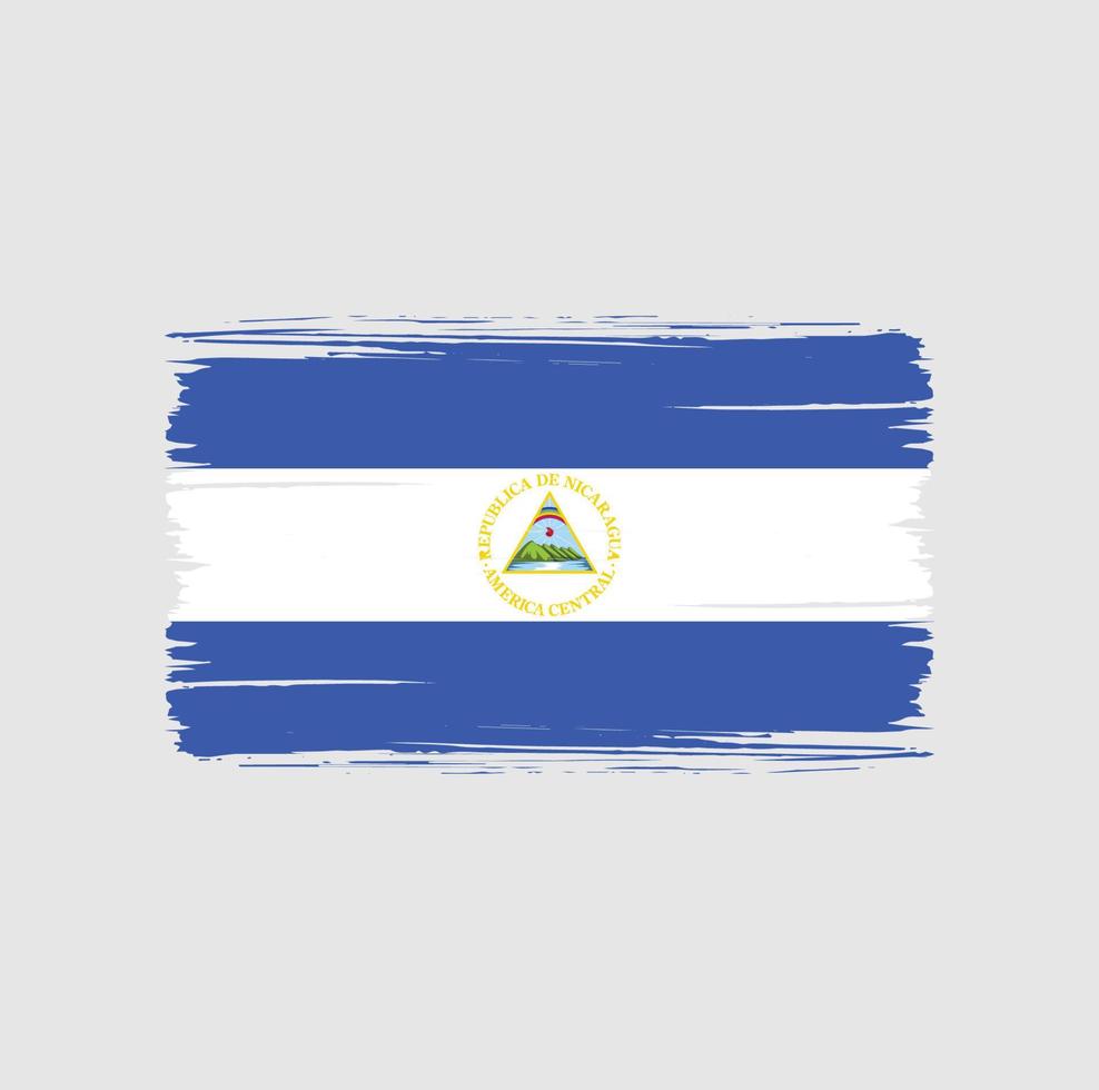 trazos de pincel de bandera de nicaragua. bandera nacional vector