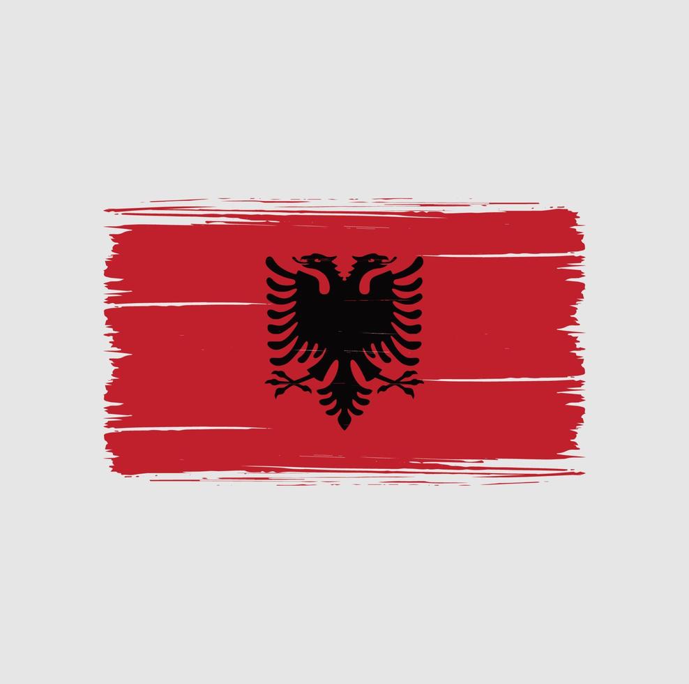 trazos de pincel de la bandera de albania. bandera nacional vector