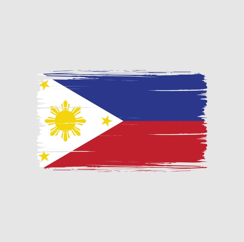 trazos de pincel de bandera de filipinas. bandera nacional vector