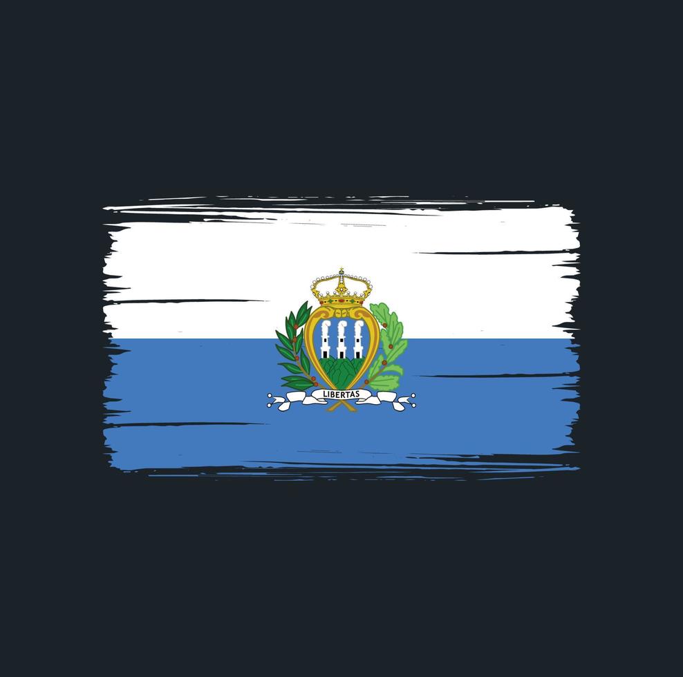 trazos de pincel de la bandera de san marino. bandera nacional vector