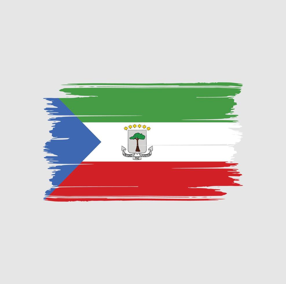 Equatorial Guinea Flag Brush. National Flag vector