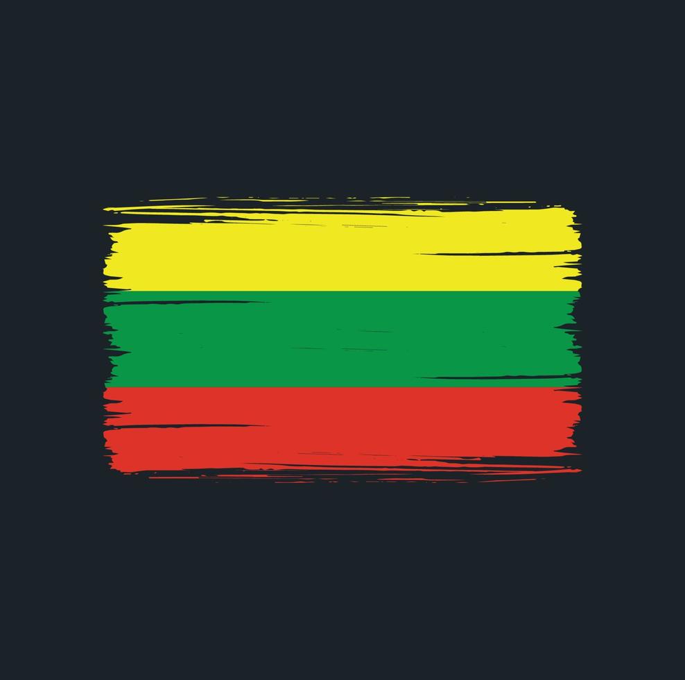 Lithuania Flag Brush Strokes. National Flag vector