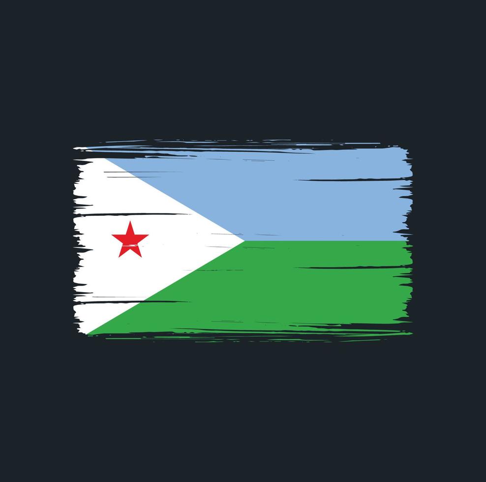 trazos de pincel de bandera de yibuti. bandera nacional vector