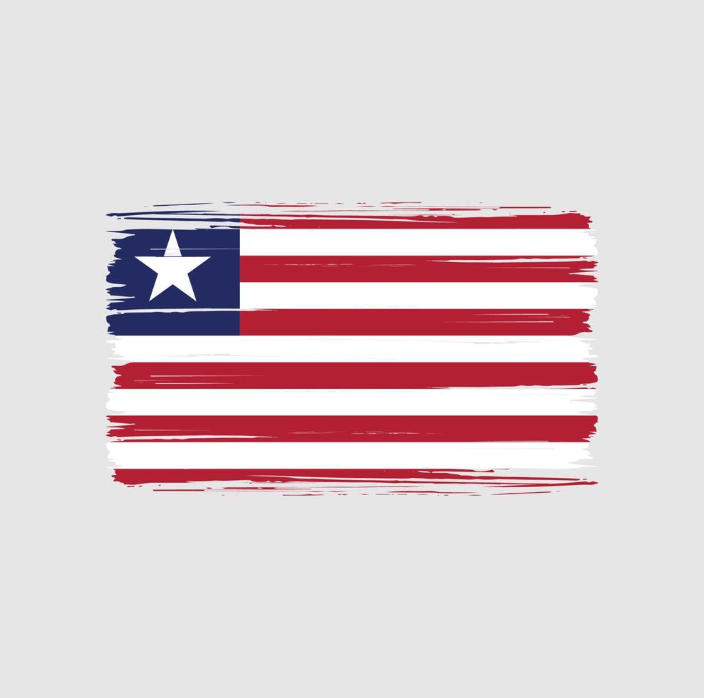 trazos de pincel de la bandera de liberia. bandera nacional vector