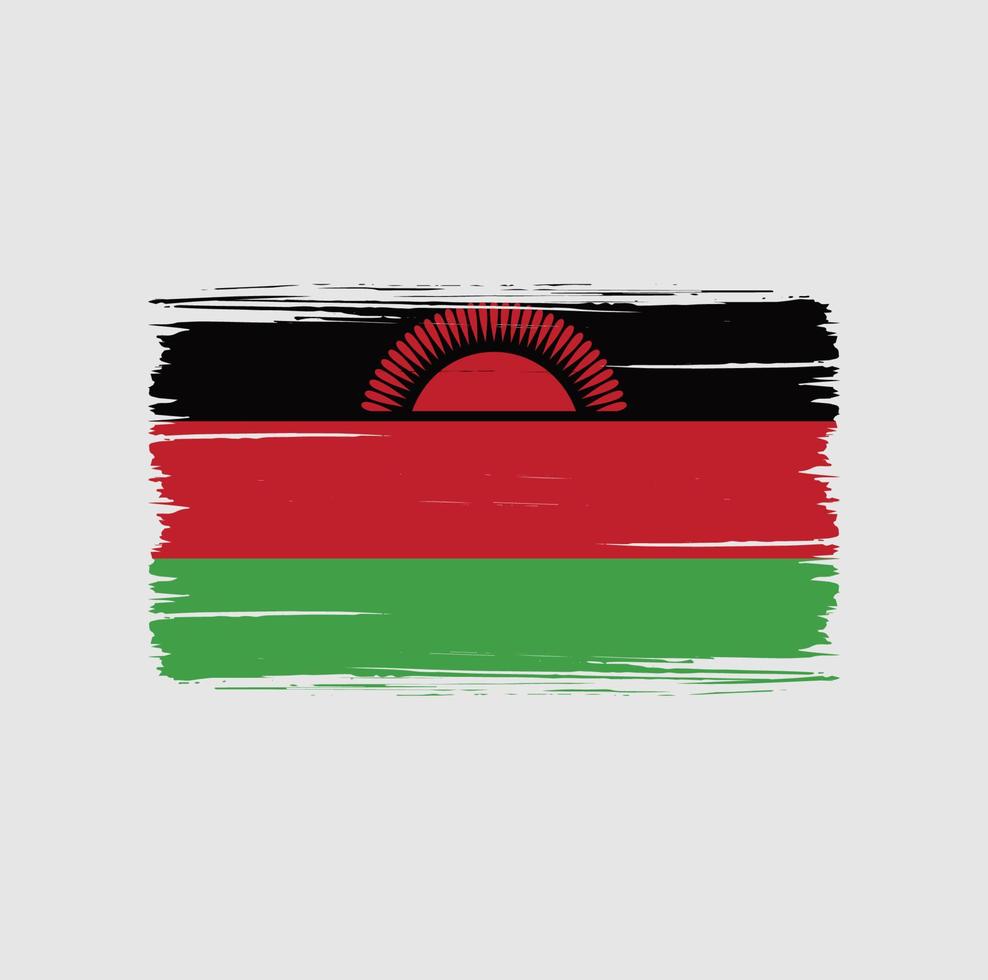 trazos de pincel de bandera de malawi. bandera nacional vector