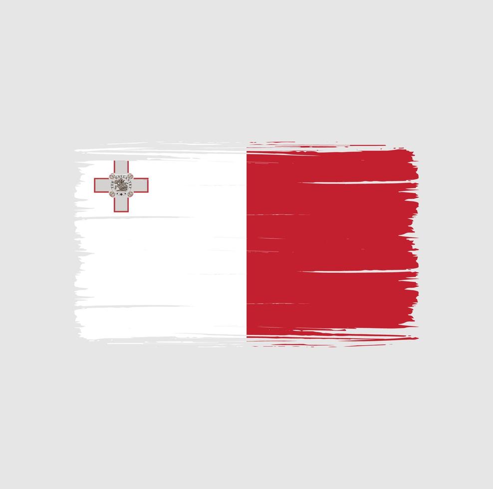 Malta Flag Brush Strokes. National Flag vector