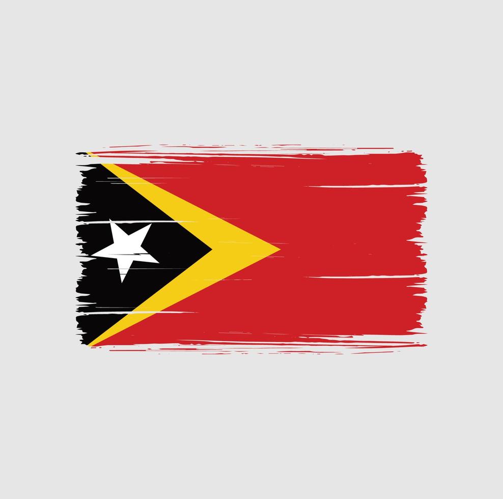 Timor Leste Flag Brush Strokes. National Flag vector