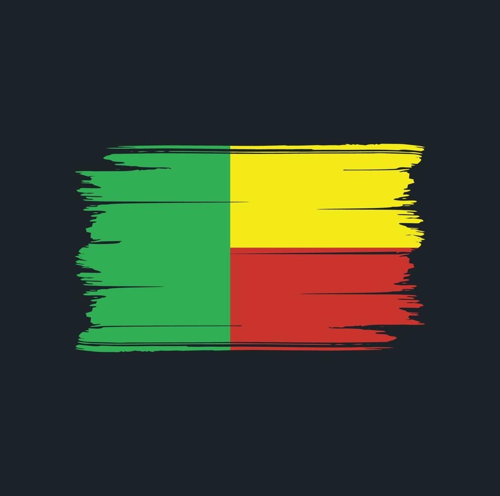 Benin Flag Brush. National Flag vector