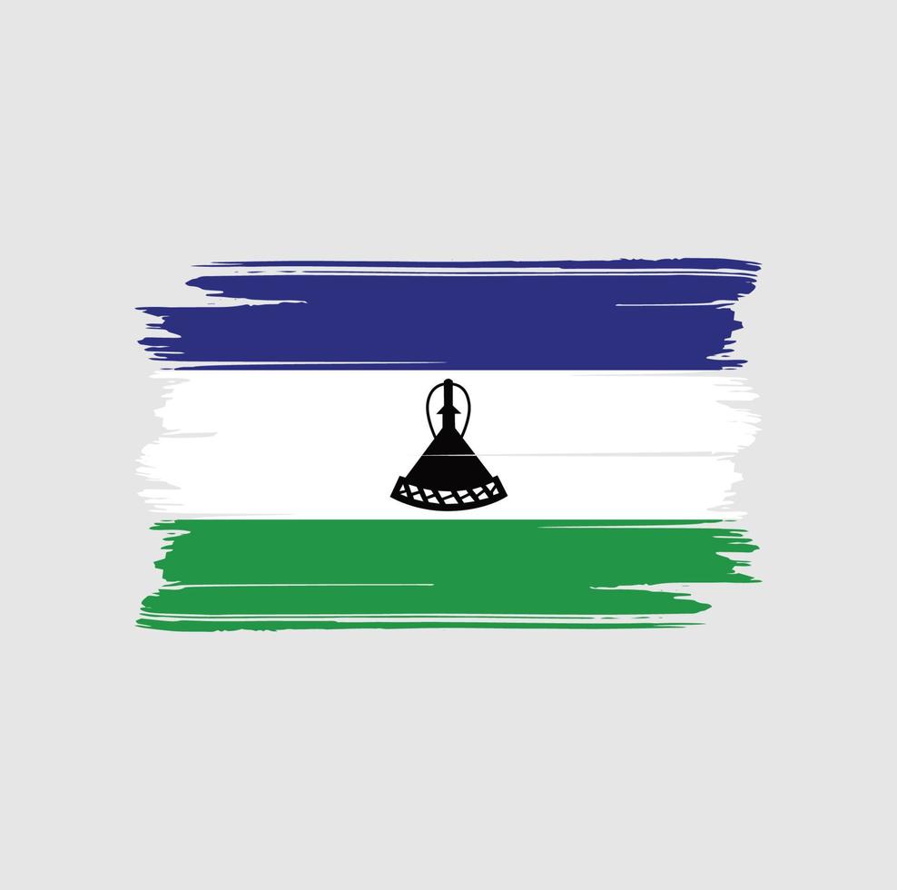 Lesotho Flag Brush. National Flag vector