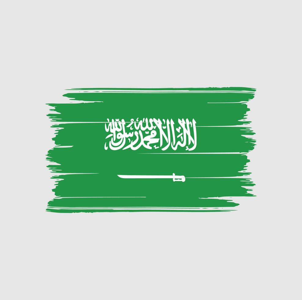 pincel de bandera de arabia saudita. bandera nacional vector