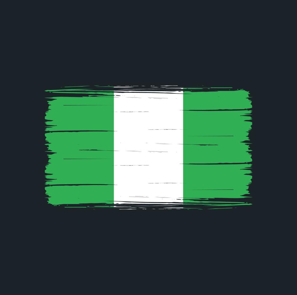 Nigeria Flag Brush Strokes. National Flag vector