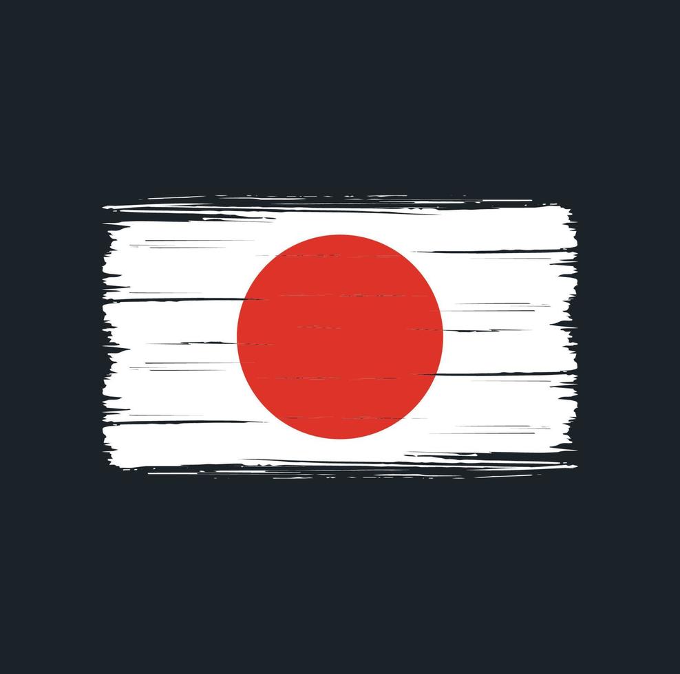 Japan Flag Brush Strokes. National Flag vector