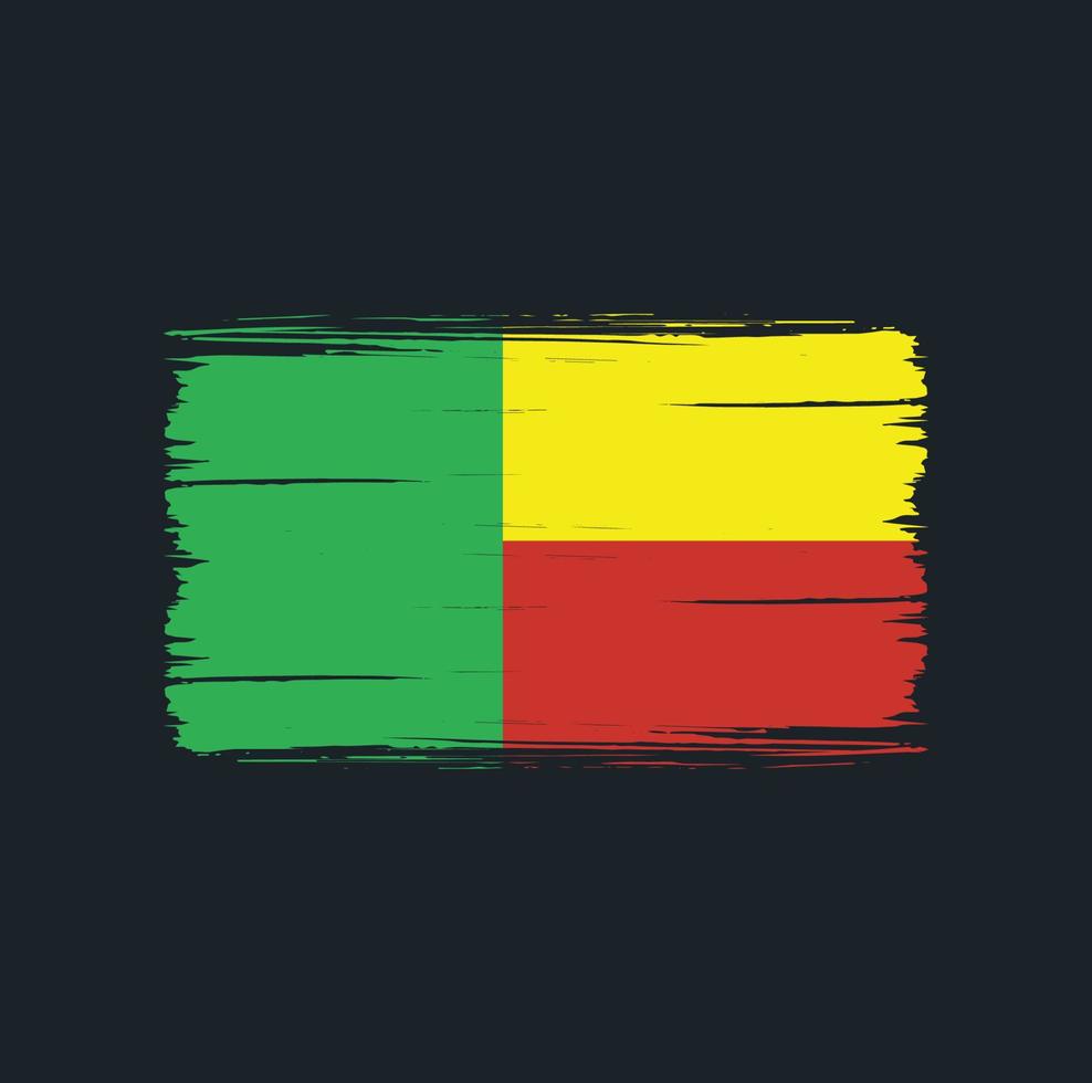 Benin Flag Brush Strokes. National Flag vector