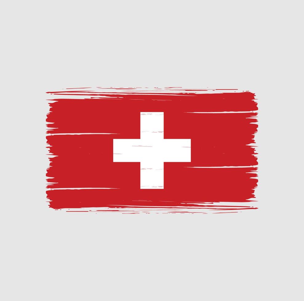 trazos de pincel de bandera suiza. bandera nacional vector