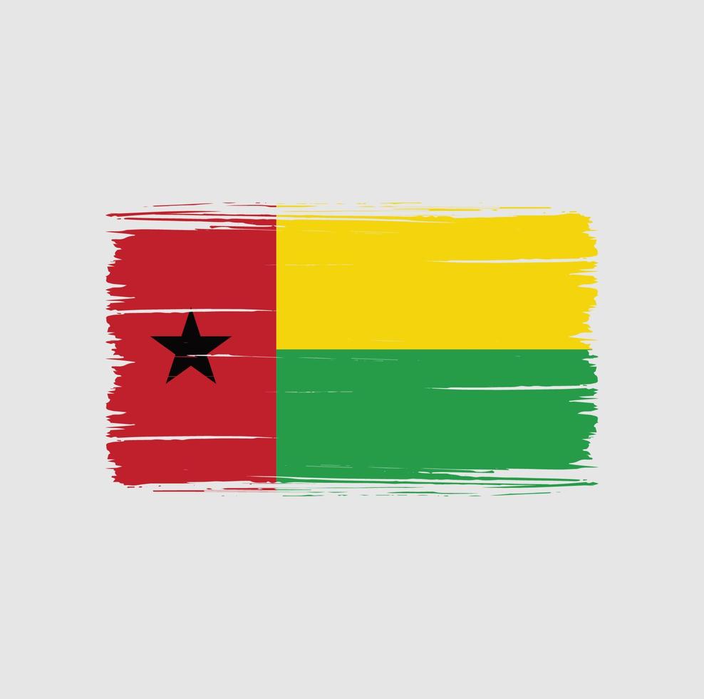 trazos de pincel de bandera de guinea bissau. bandera nacional vector