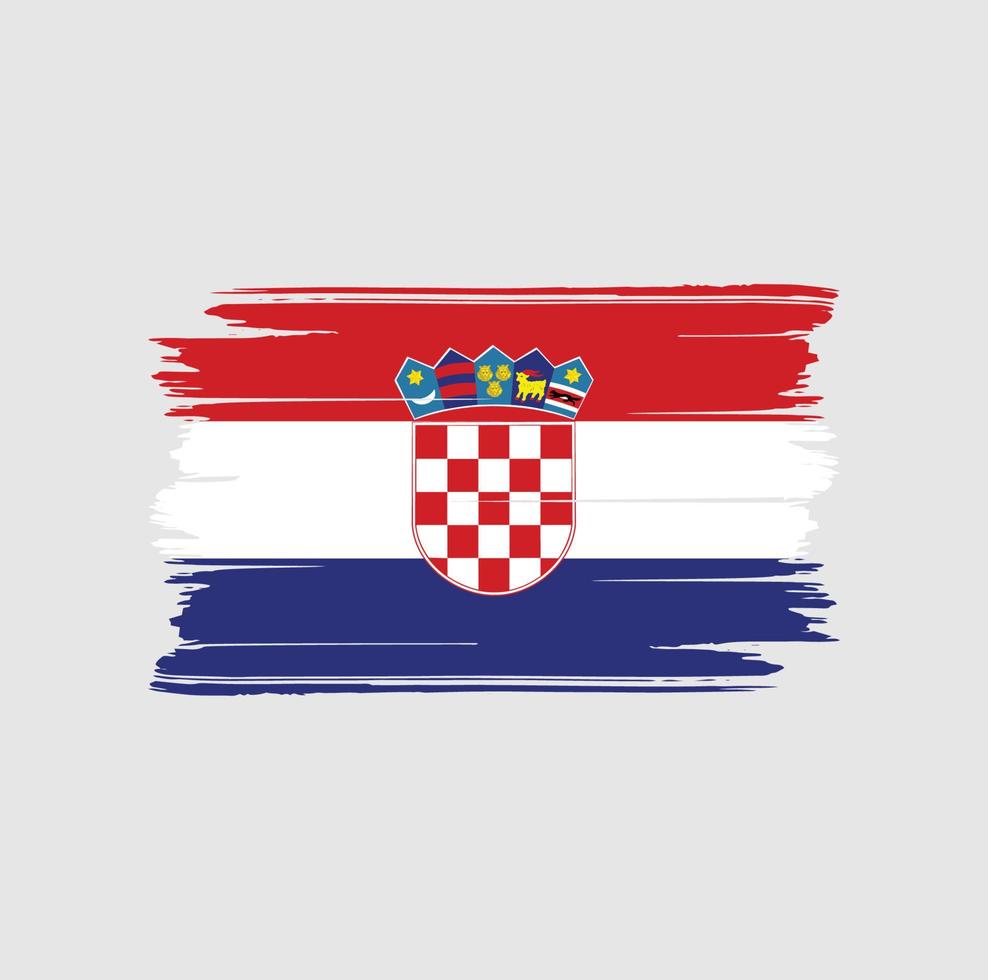 pincel de bandera de croacia. bandera nacional vector