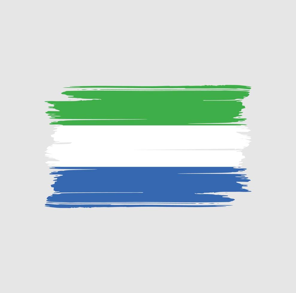 pincel de bandera de sierra leona. bandera nacional vector