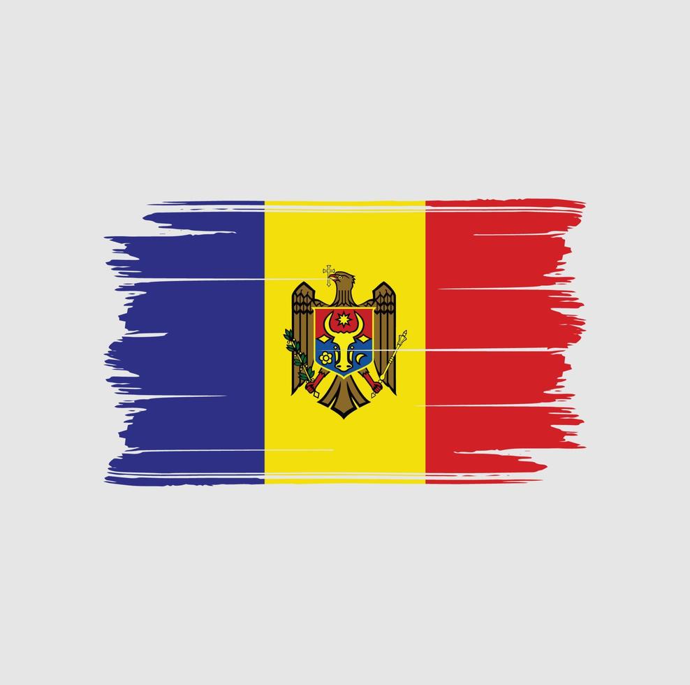 Moldova Flag Brush. National Flag vector