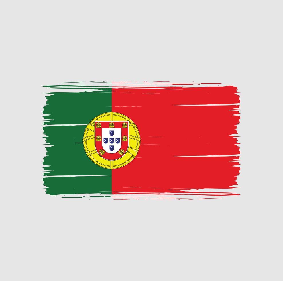 trazos de pincel de bandera portuguesa. bandera nacional vector