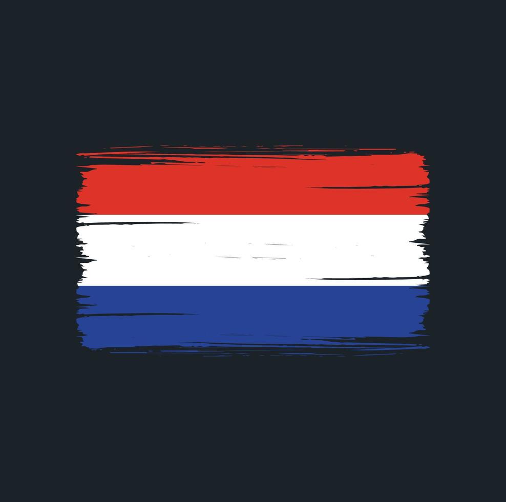 Netherlands Flag Brush Strokes. National Flag vector