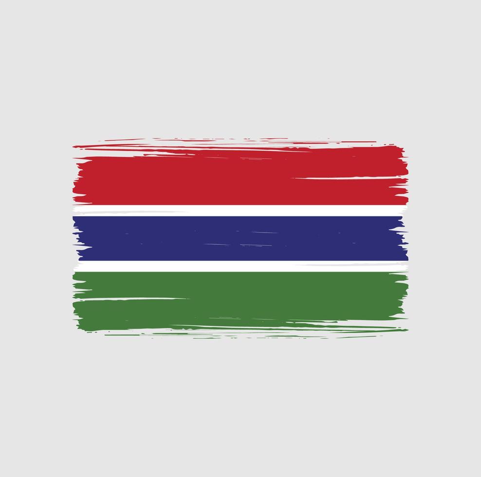 Gambia Flag Brush Strokes. National Flag vector