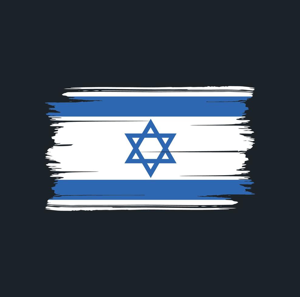 cepillo de la bandera de israel. bandera nacional vector