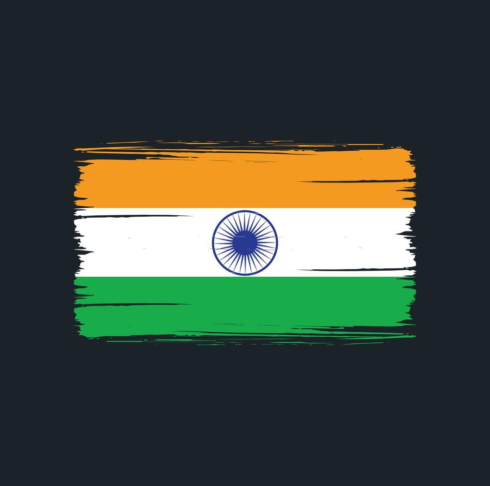 trazos de pincel de la bandera india. bandera nacional vector