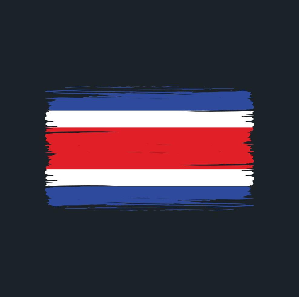 trazos de pincel de bandera de costa rica. bandera nacional vector