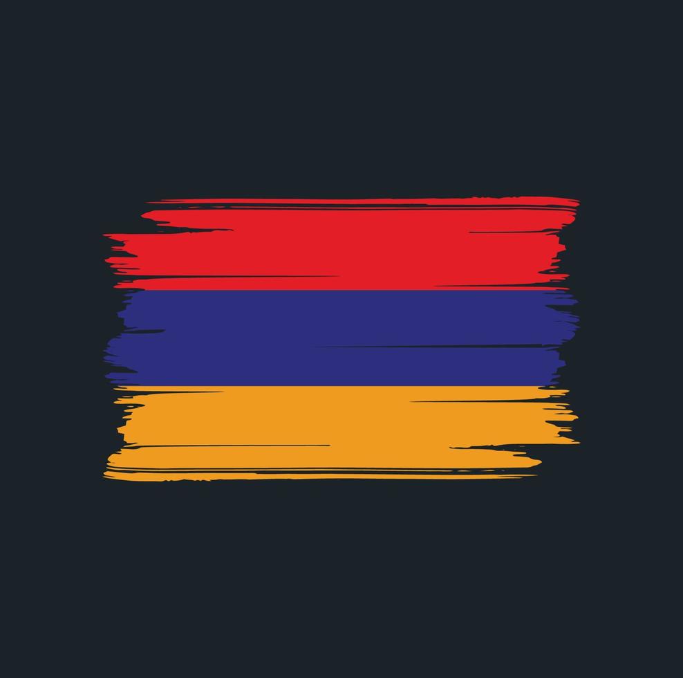 pincel de bandera de armenia. bandera nacional vector