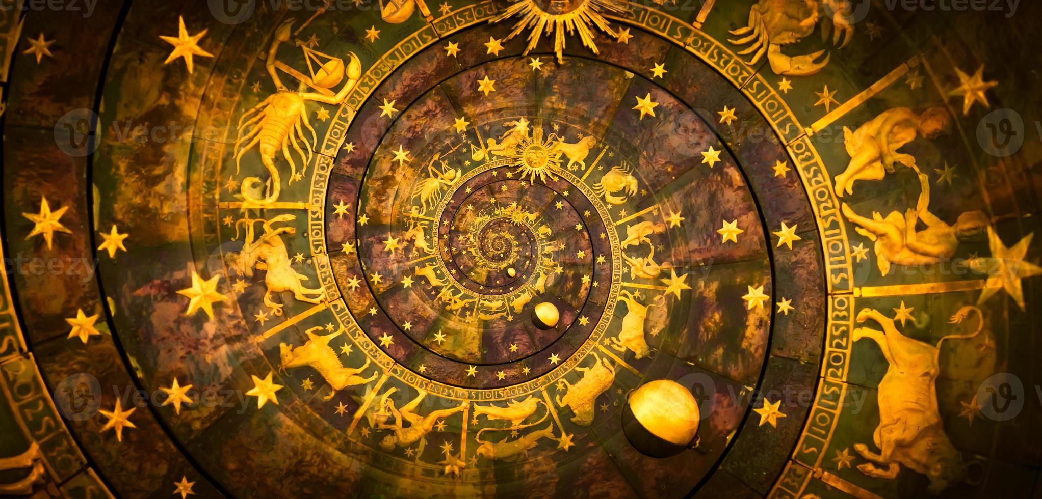 Zodiac Signs Horoscope background. Concept for fantasy and mystery photo