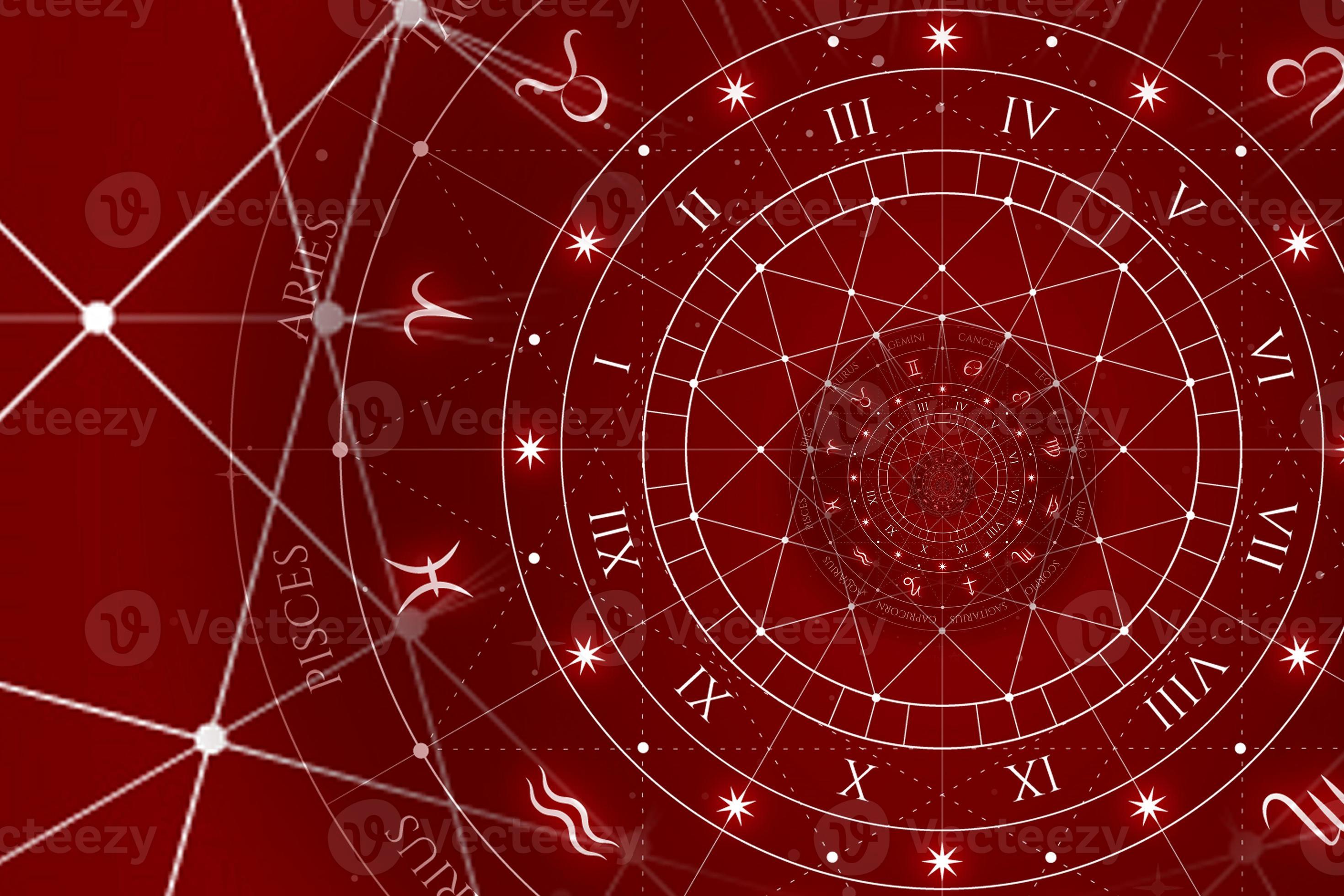 Zodiac Signs Horoscope background. Concept for fantasy and mystery ...