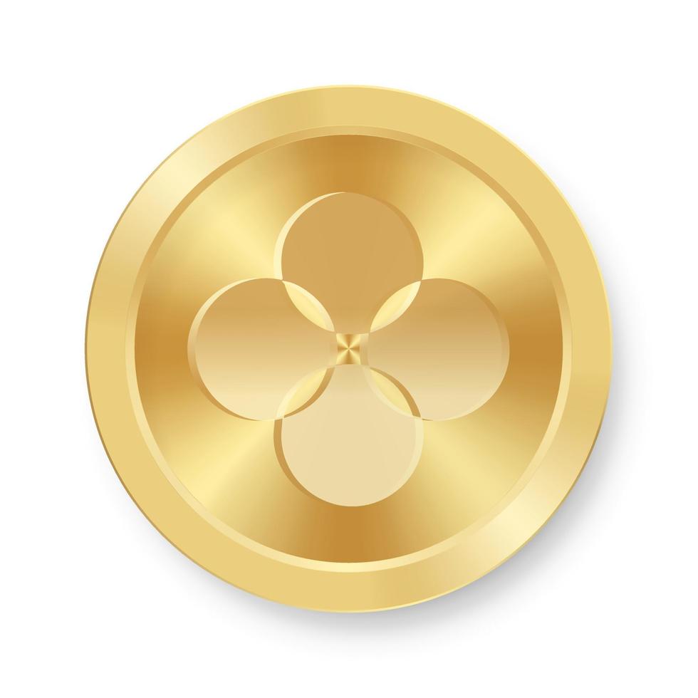 Gold coin of OKB OKEX Concept of internet cryptocurrency vector