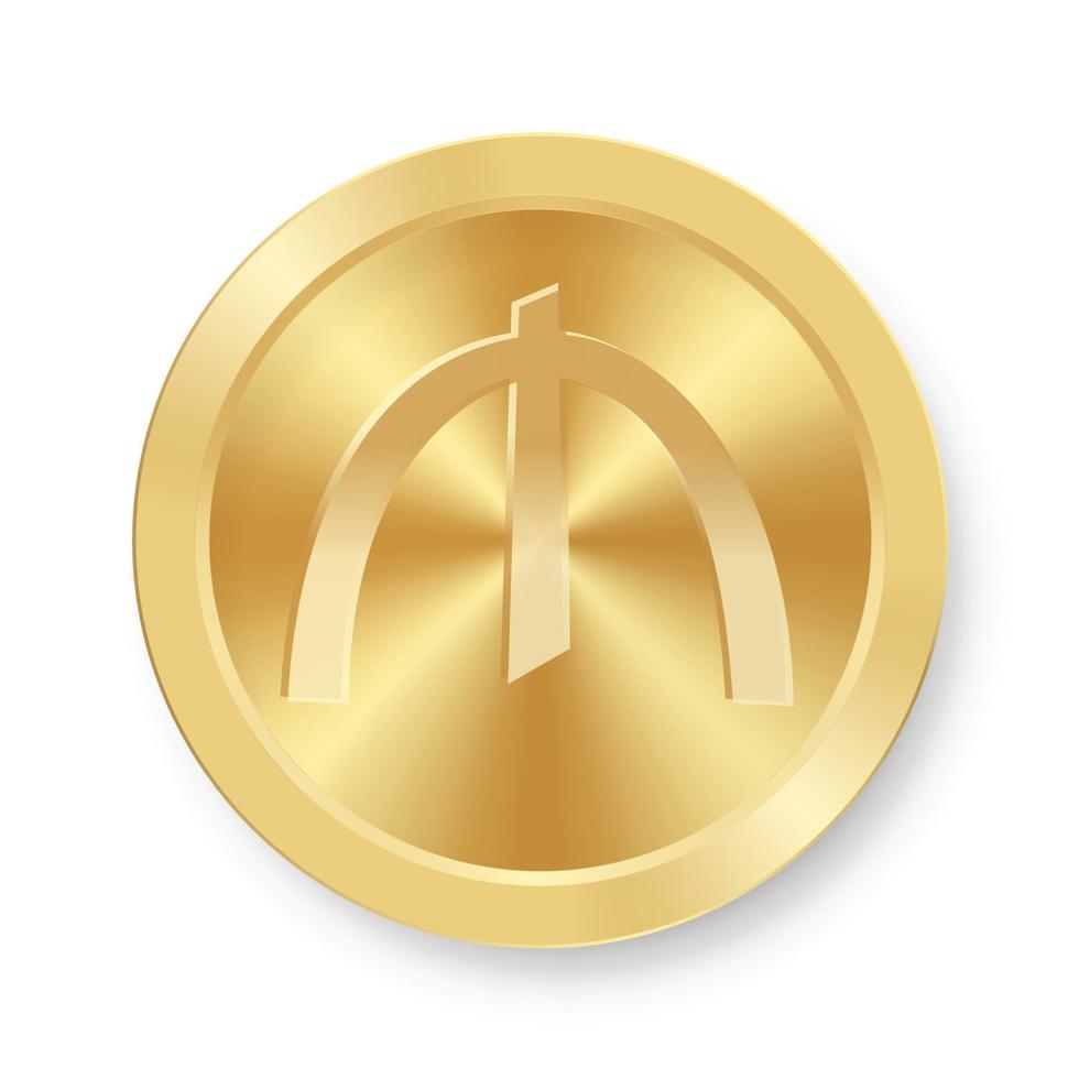 Gold coin of Manat Concept of internet web currency vector