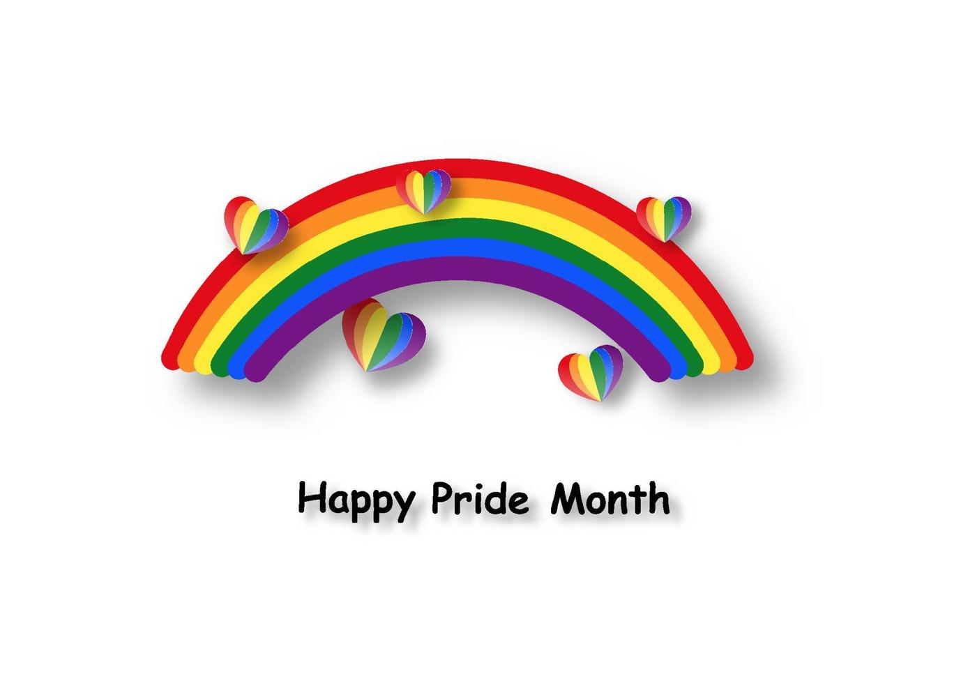 Rainbow and heart symbol of pride month vector