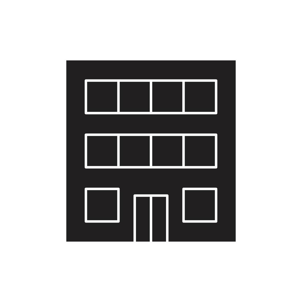 Building Icon silhouette for website, symbol presentation vector
