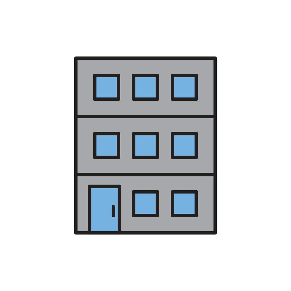 Building Icon color for website, symbol presentation vector