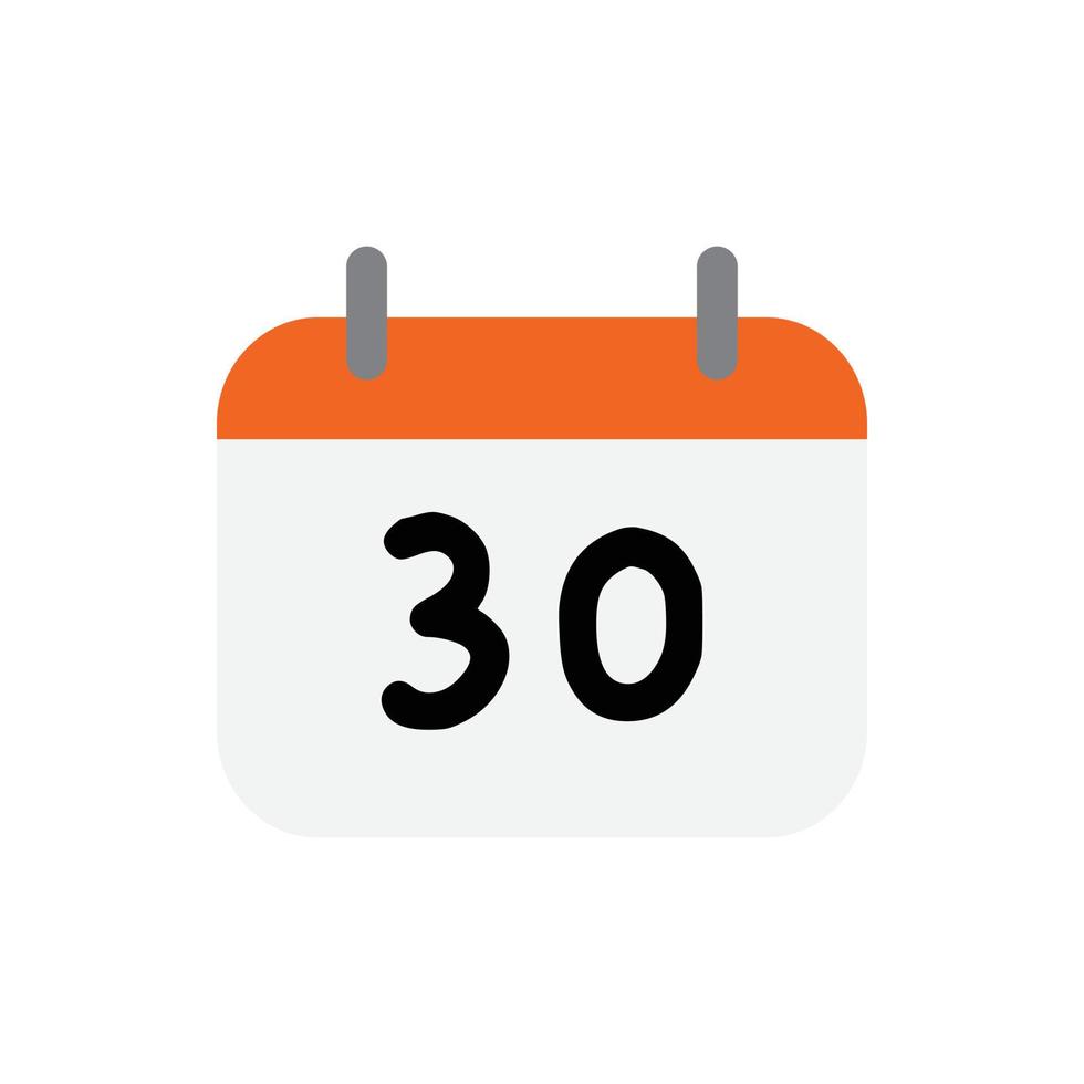 vector calendario día 30 para sitio web, cv, presentación
