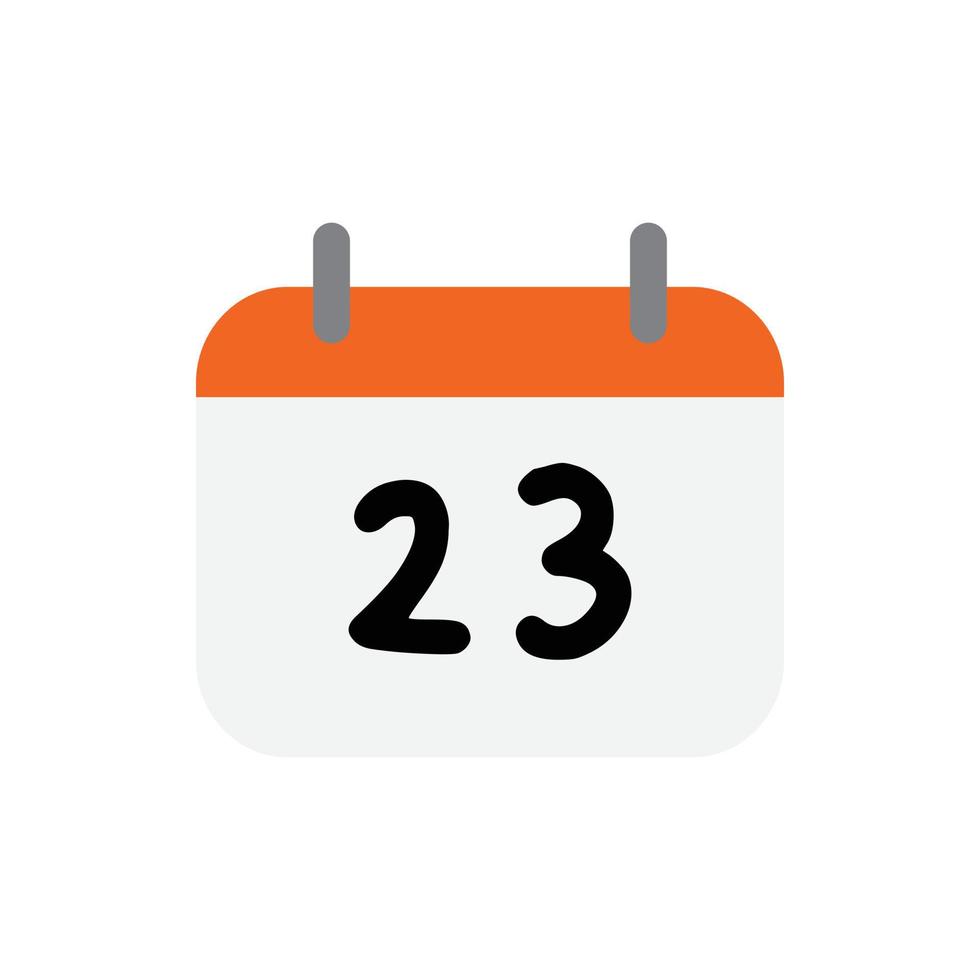 Vector calendar day 23 for website, cv, presentation