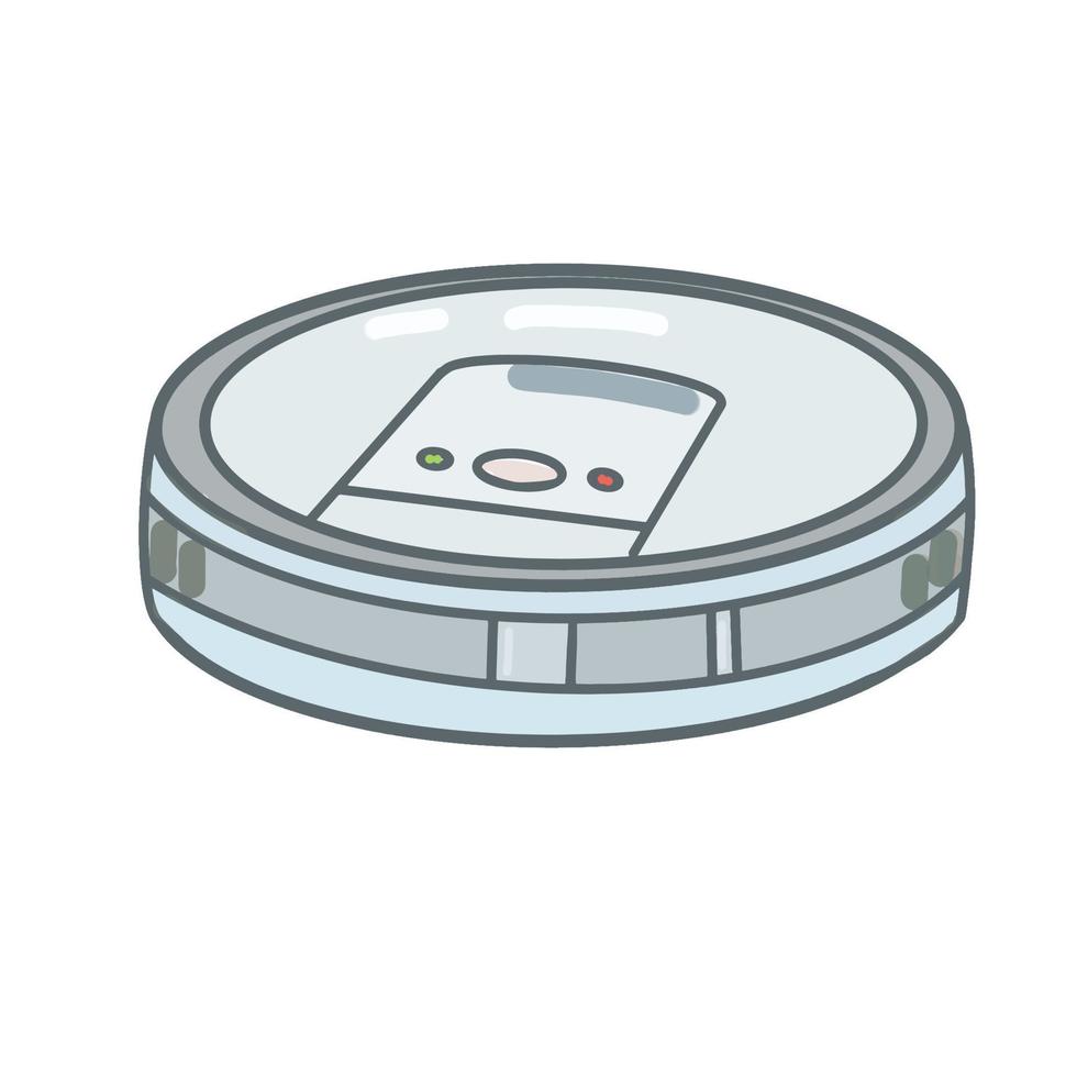 Robot vacuum cleaner. Smart robotic household appliance for cleaning. Vector illustration