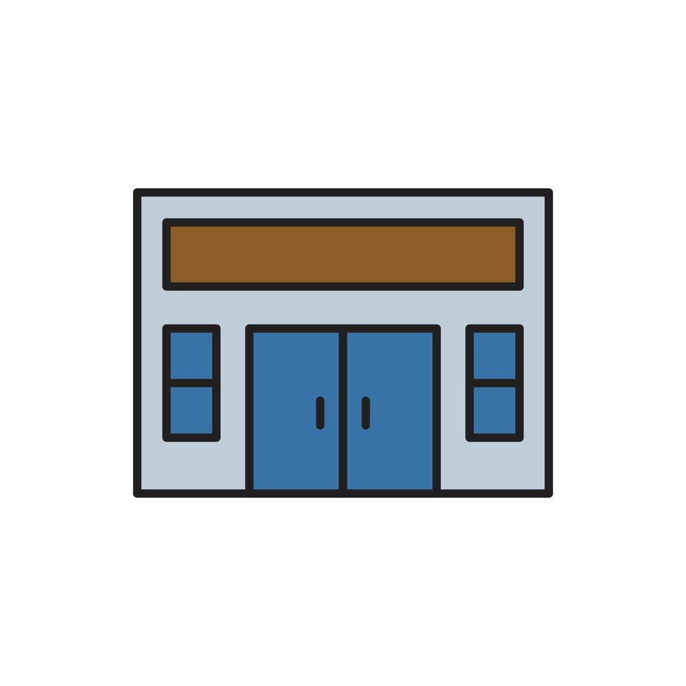 Building shop Icon color for website, symbol presentation vector