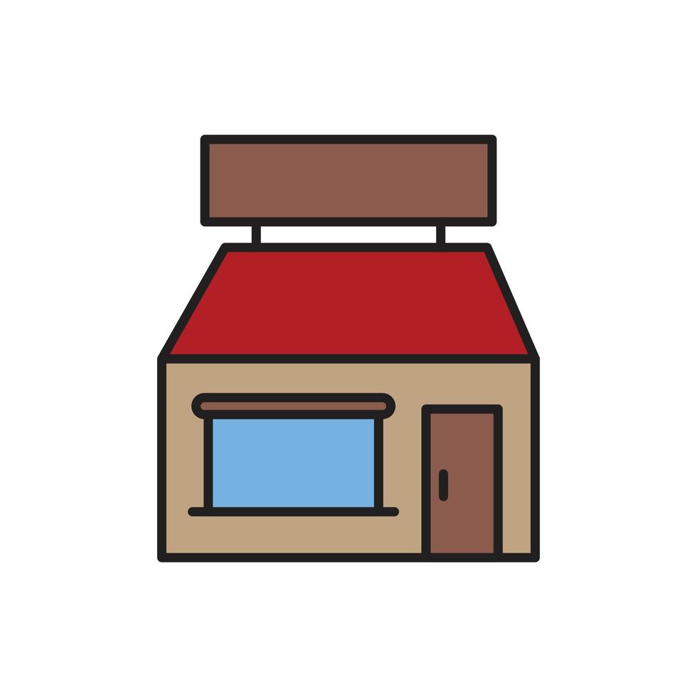 Building shop Icon color for website, symbol presentation vector