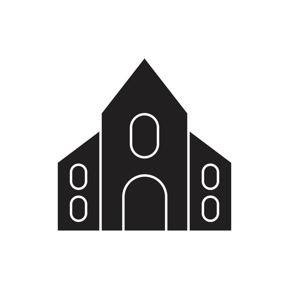 Building Icon silhouette for website, symbol presentation vector