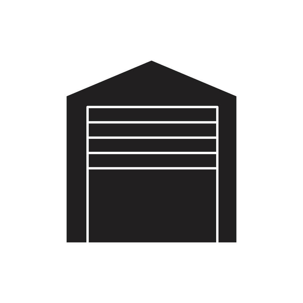 Garage Icon silhouette for website, symbol presentation vector