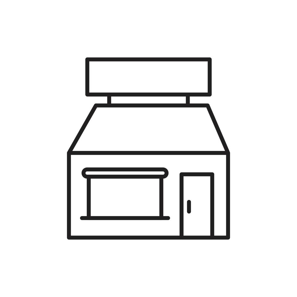 Building shop Icon line for website, symbol presentation vector