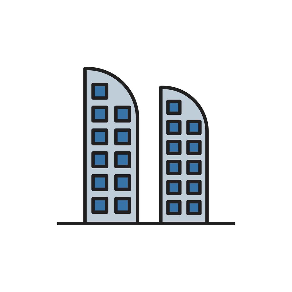 office Building Icon color for website, symbol presentation vector