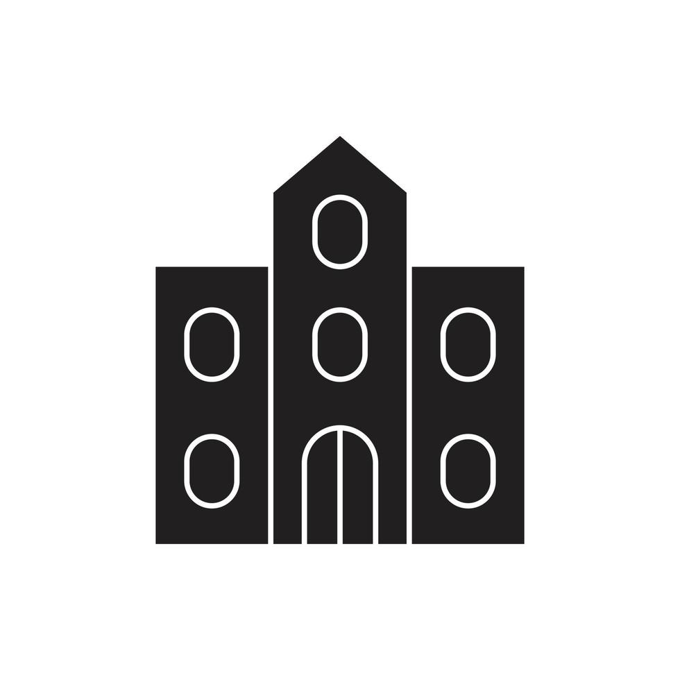 Building Icon silhouette for website, symbol presentation vector