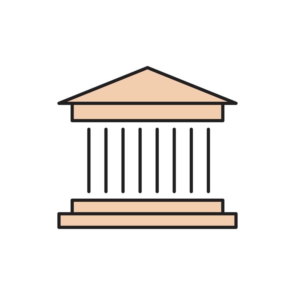museum Icon color for website, symbol presentation vector