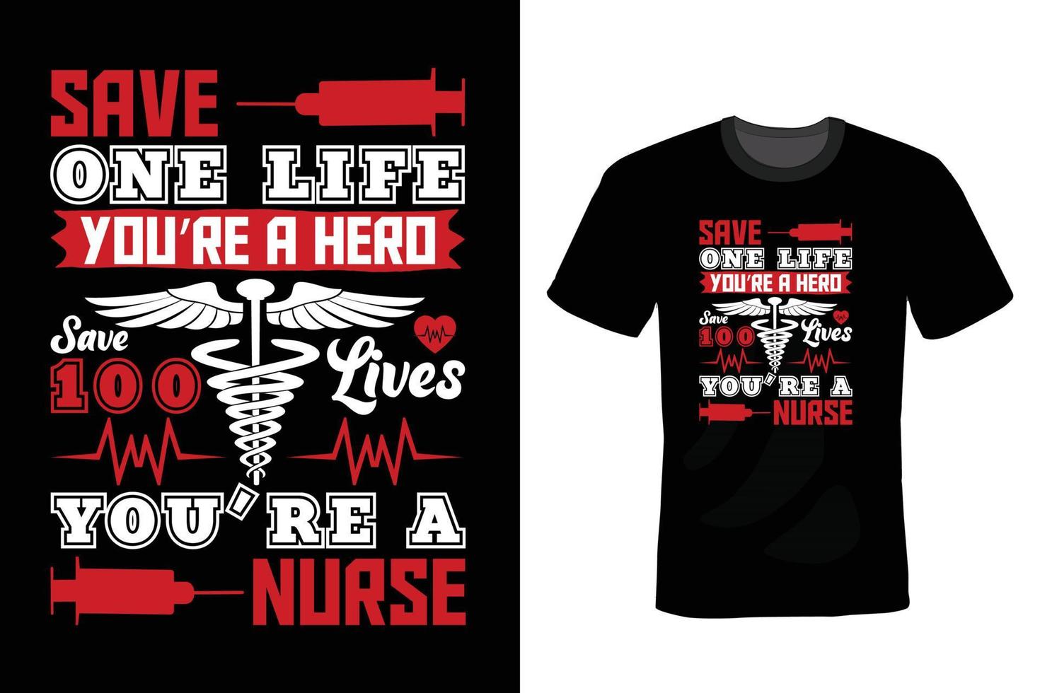 Nurse T shirt design, typography, vintage vector