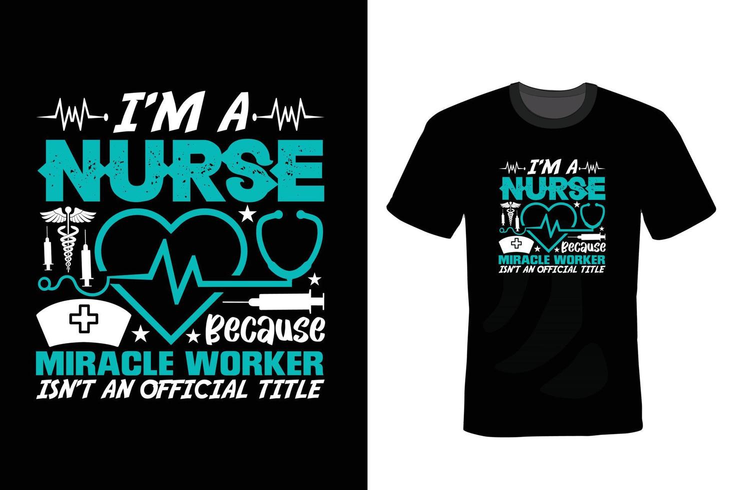Nurse T shirt design, typography, vintage vector